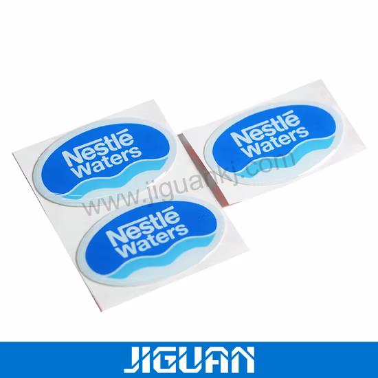 Maßgeschneiderter, hochwertiger, gewölbter, 3 m langer selbstklebender Etikettenaufkleber aus Epoxidharz