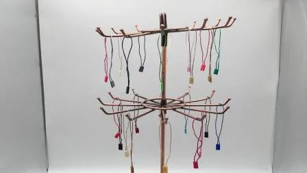 Benutzerdefinierte Schmuckuhr Kleidung Band Wachs Baumwolletikett Rundes Siegel Hangtag Schnüre 3-lagiges Etikett und elastischer Kordelverschluss für Schuhe (BY80114)