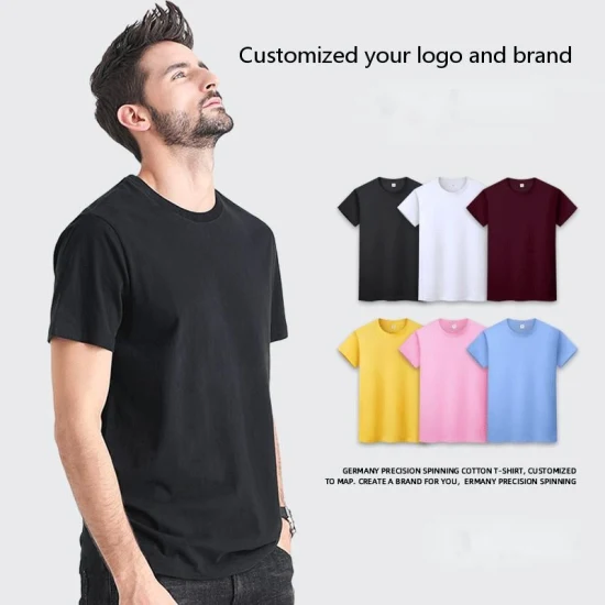 Customizde Logo Mehr Farbe Kurzarm T-shirt Baumwolle T Shirt Unisex T